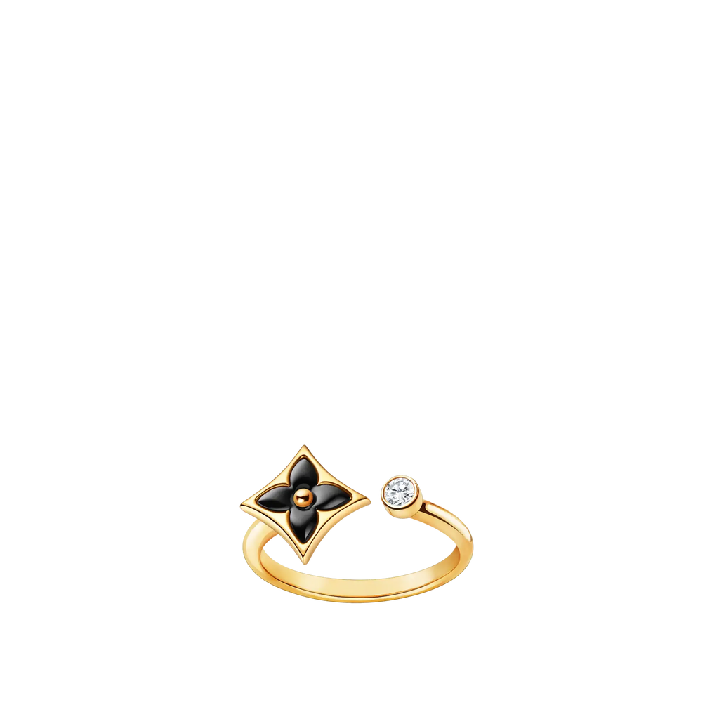 Yellow Gold Onyx Diamonds Ring Q862177