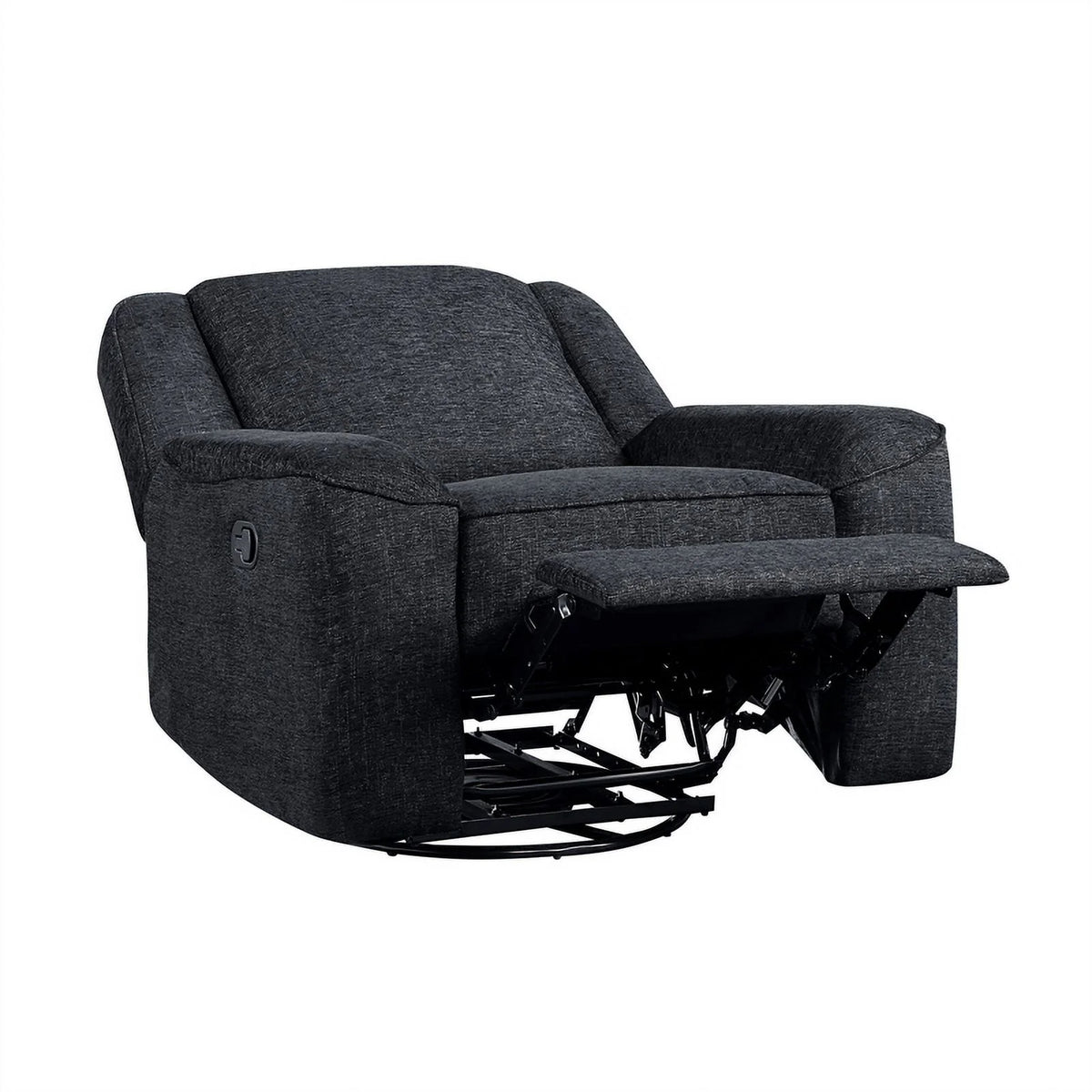 Ebony Chenille Upholstered Swivel Reclining Chair C997245