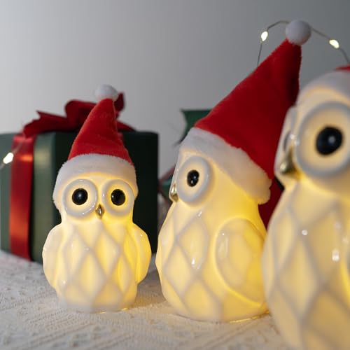 3 Pcs White Ceramic Christmas Village Houses B6929