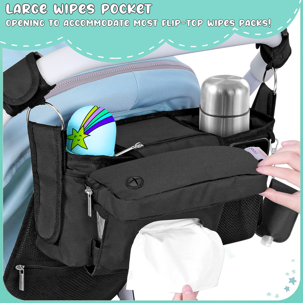Universal Baby Organizer Insulated Cup Holder Stroller Caddy W576
