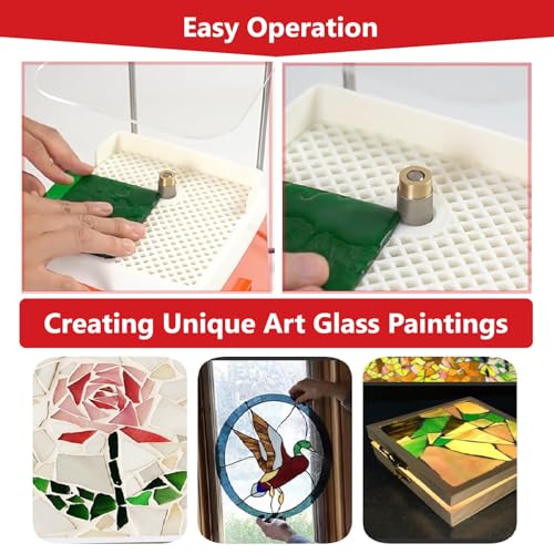 Portable Stained Glass Grinder with Shield F130