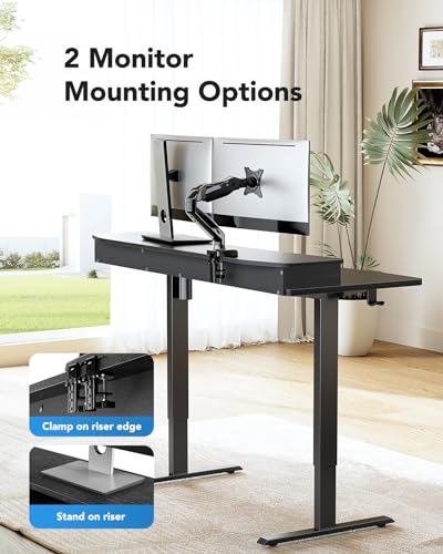 48″ x 24″ Black Electric Standing Desk with 2 Drawers X671