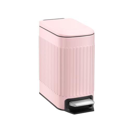 Slim Stainless Steel 6 Liter Trash Can with Lid Z339132