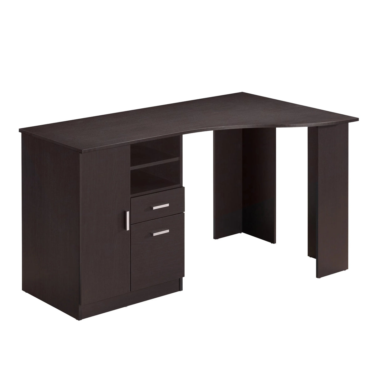 Classic Office Desk with Storage, Espresso E278473