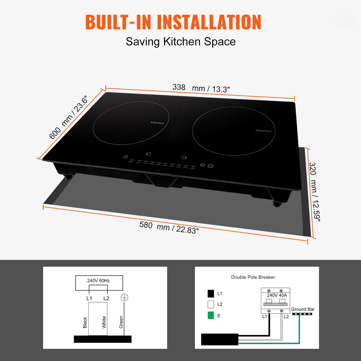 2 Burners Ceramic Glass Electric Cooktop S2265