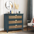 3 Drawer Rattan Dresser with Golden Metal Handles K614