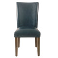 Dark Blue Faux Leather Dining Chair Set of 2 L145