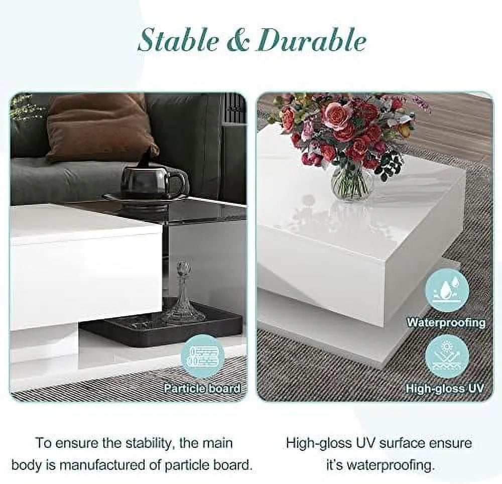 Marble Coffee Table with Black Faux Marble Top Gold Metal Base L44472