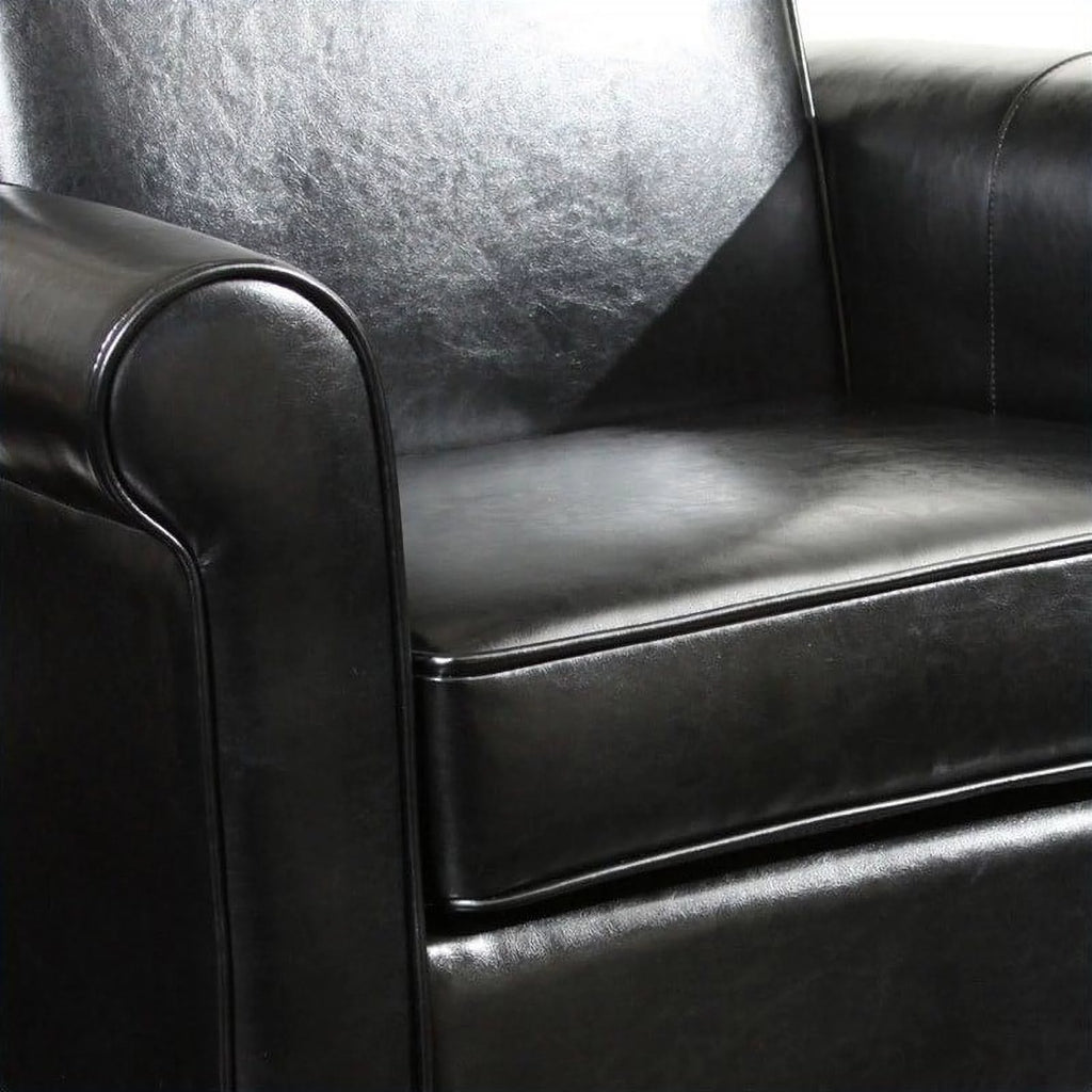 Black Leather Club Chair V502