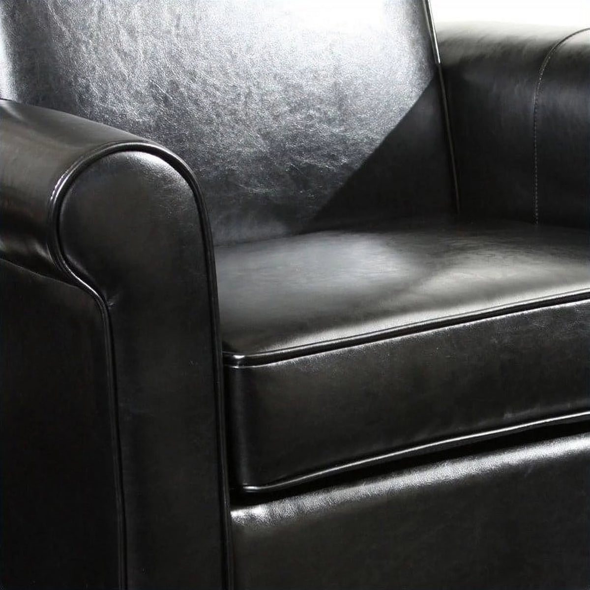 Black Leather Club Chair V502