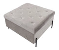 Grey Velvet Storage Ottoman with Metal Legs W8732
