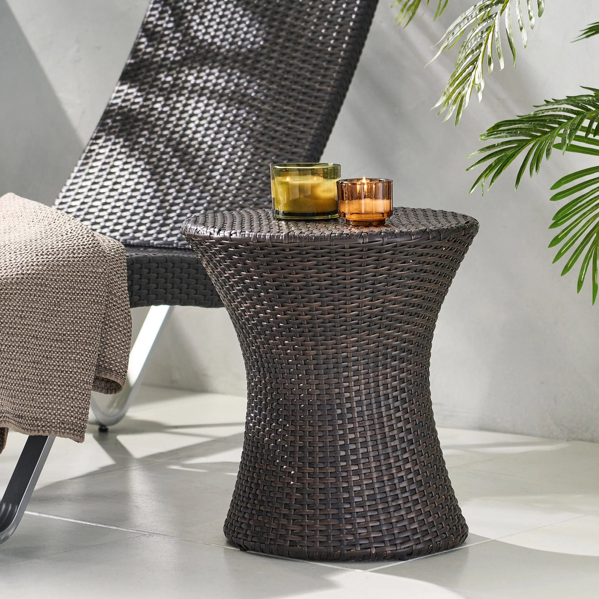 Multibrown Outdoor Wicker Side Table P5215