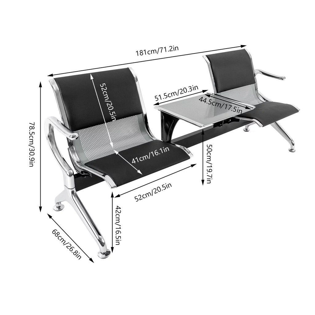 2-Seat Waiting Room Chair with Table X881