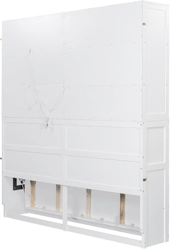 Twin Murphy Bed with Storage Cabinet and Shelves T664