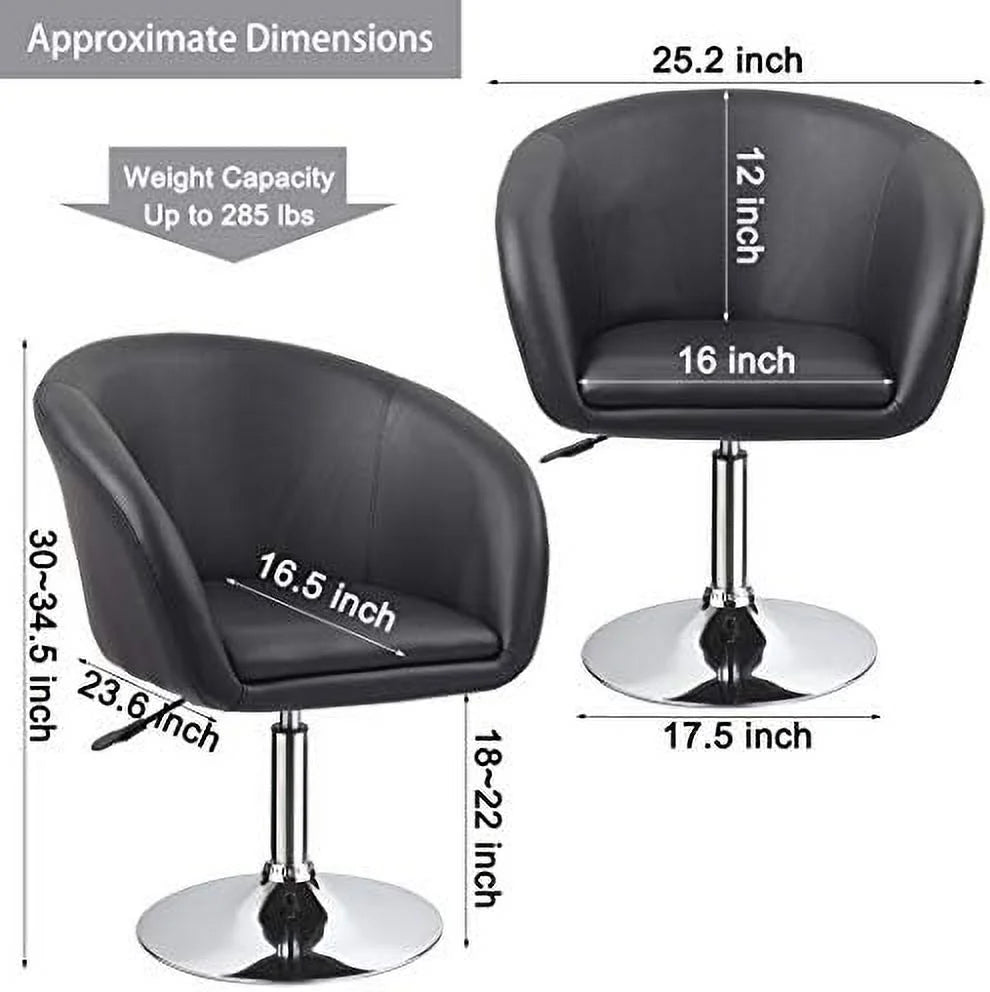 Black Jumbo Size PU Leather Round Swivel Chair J9900
