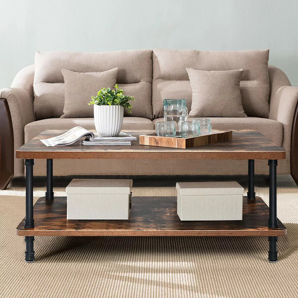 Industrial Coffee Table with Storage Shelf S409038