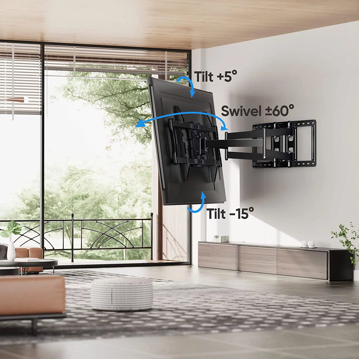 Full Motion TV Wall Mount Brackets for 50-90 inches Flat Curved TV J9299