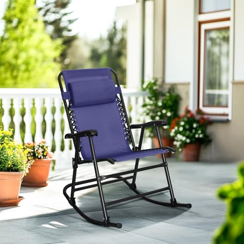 Foldable Rocking Chair Blue Z6864
