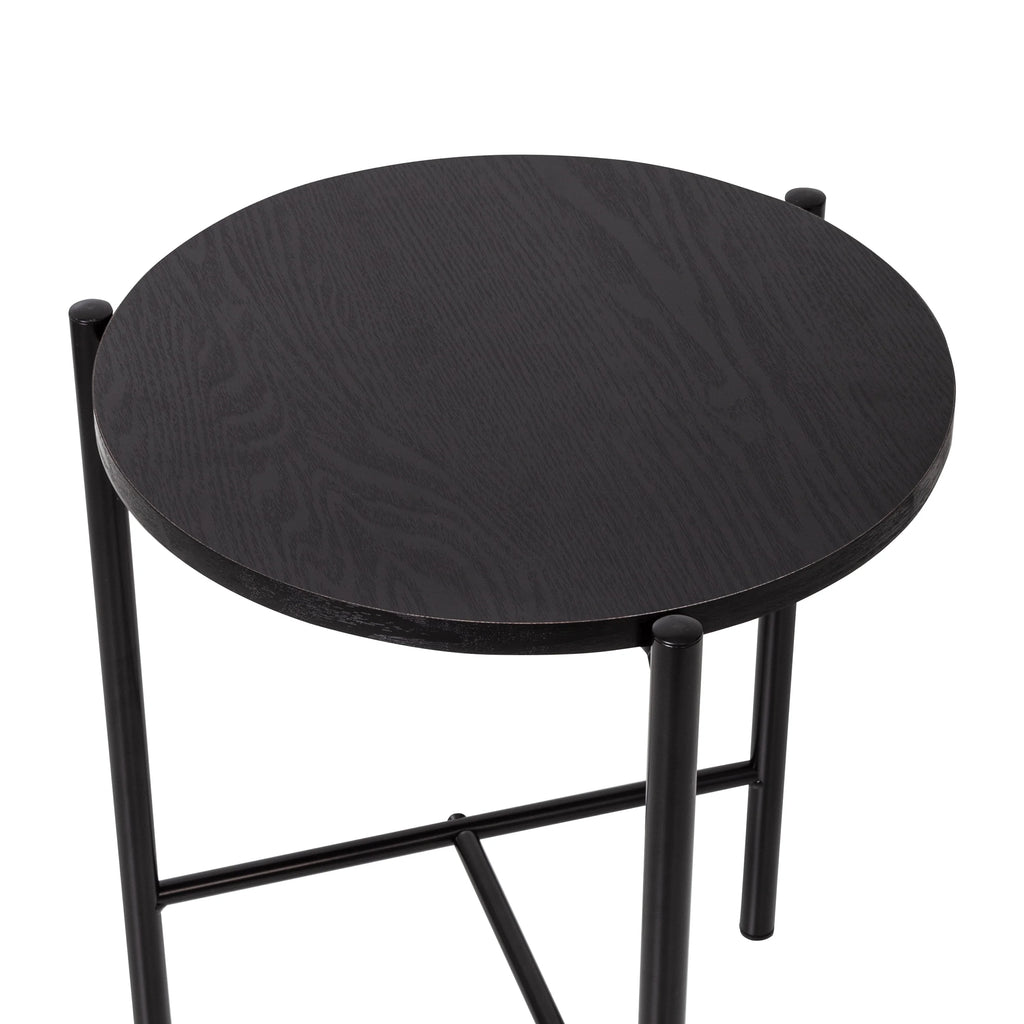 Black Round Side Table F517