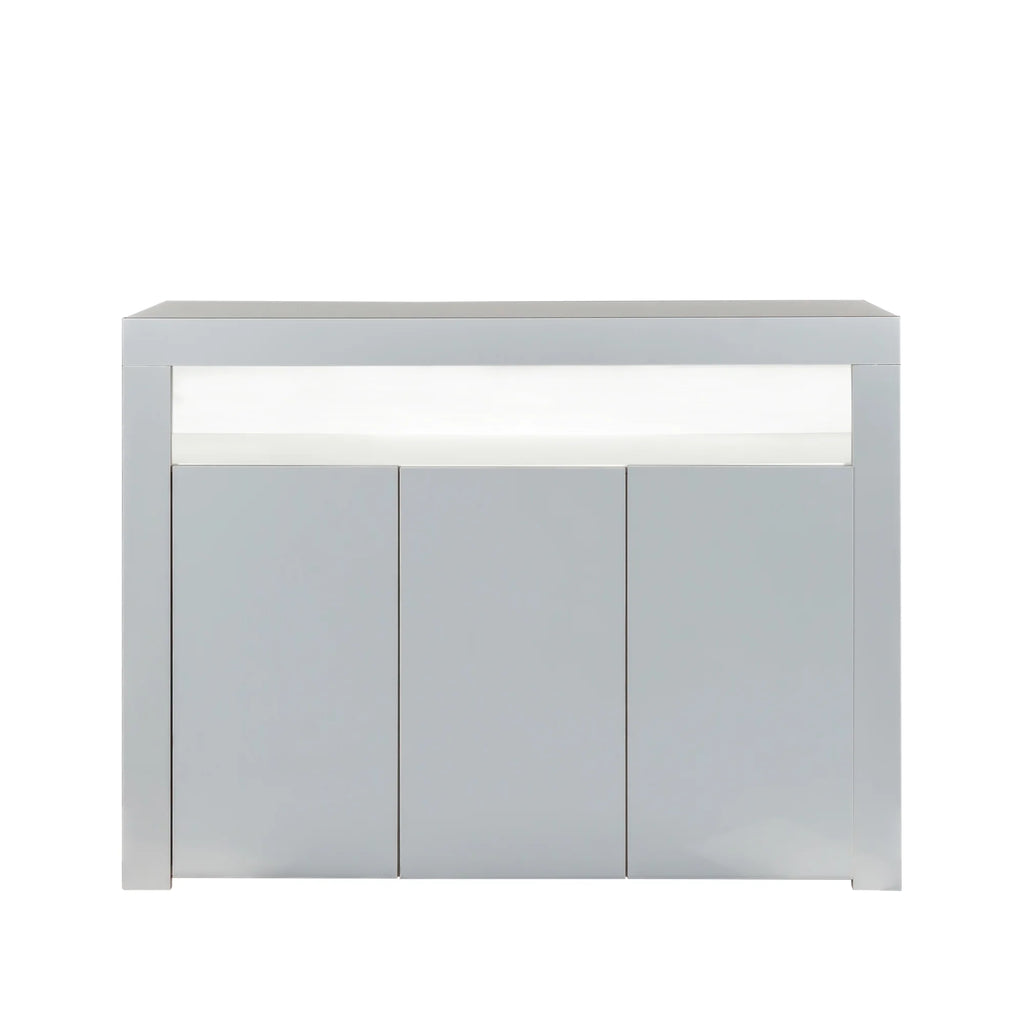 Black High Gloss Sideboard Storage Cabinet with LED Light T676943