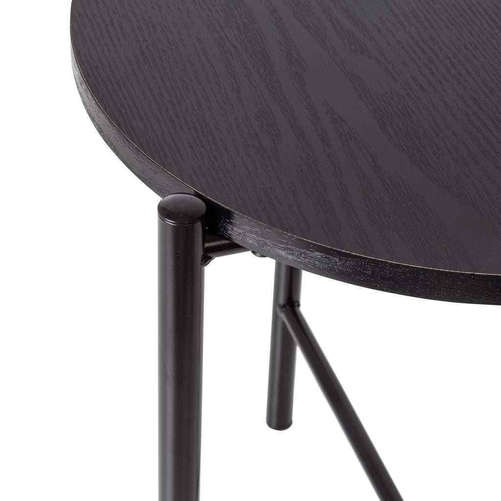 Black Round Side Table F517