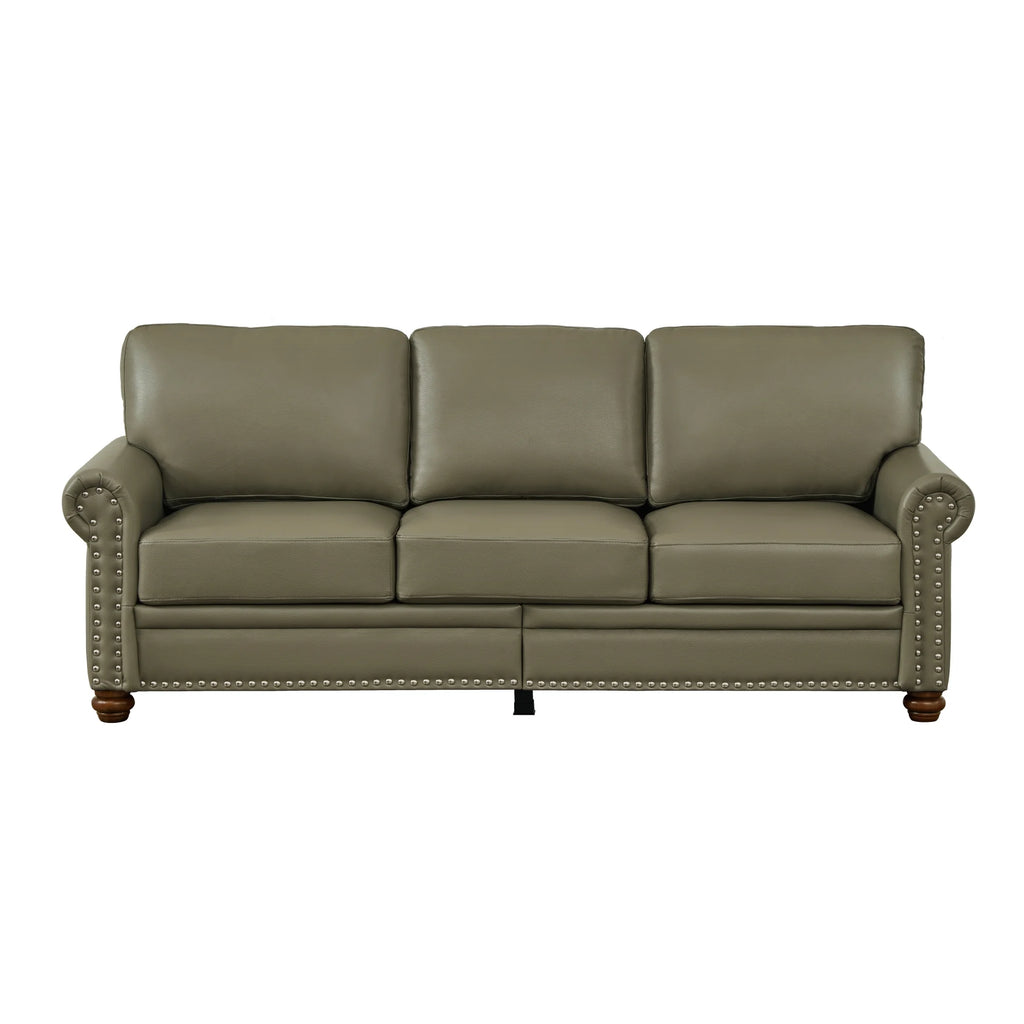 Grey Faux Leather Sofa R375464