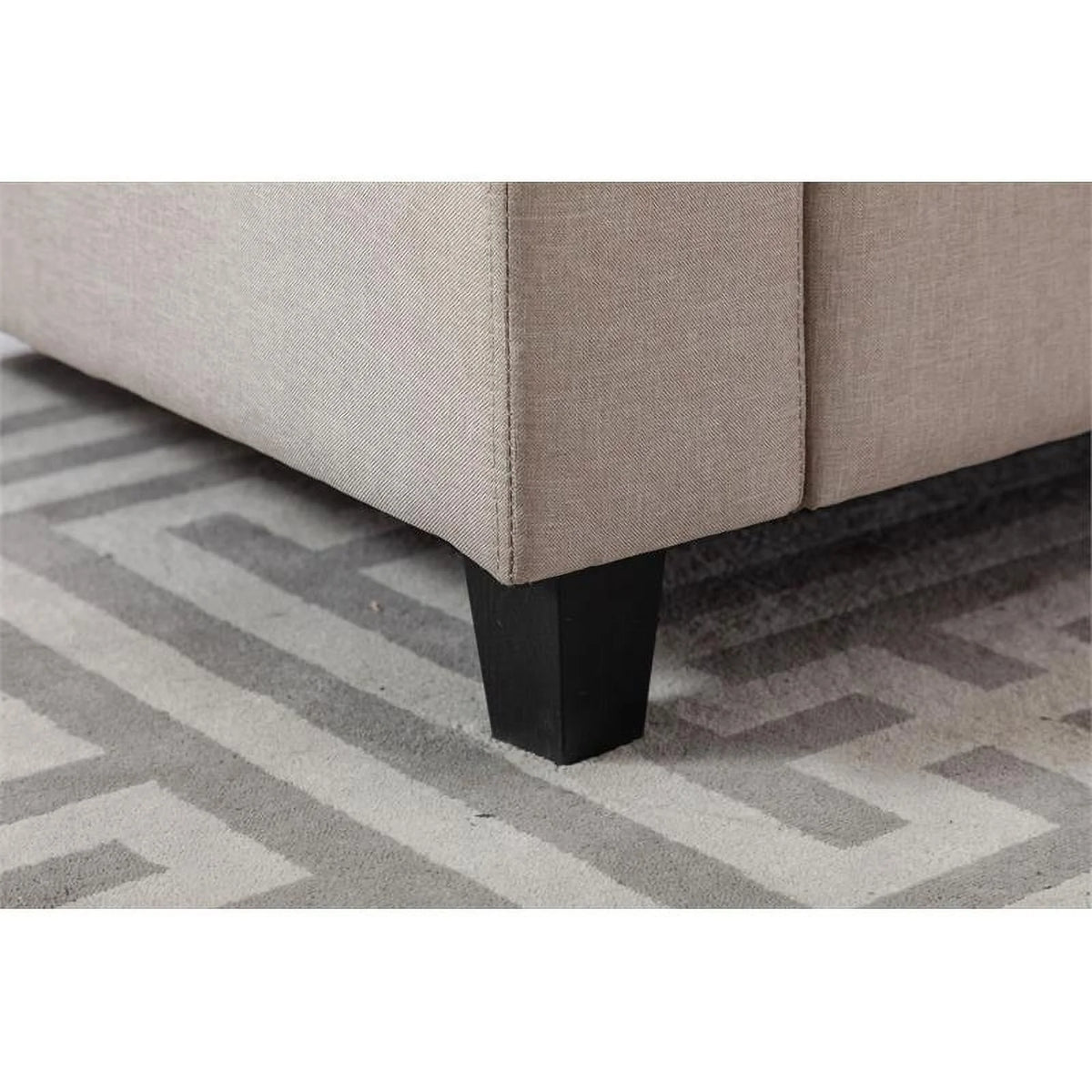 Beige Fabric Reversible Sectional Sofa Chaise N115