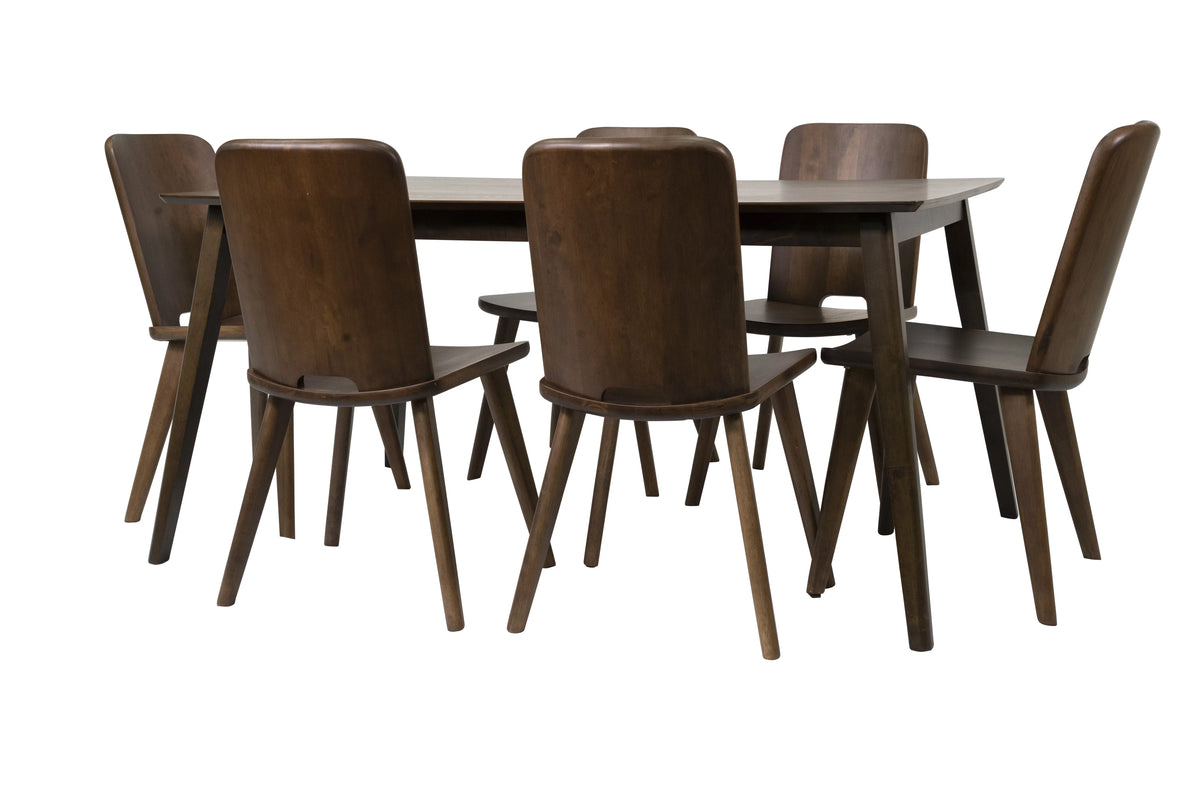 7-Piece Solid Wood Dining Table and 6 Chairs C912740