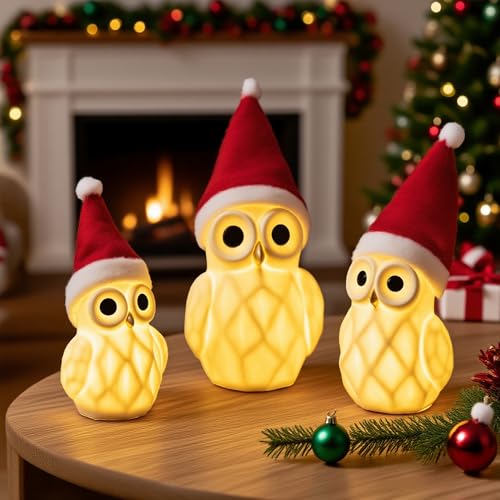 3 Pcs White Ceramic Christmas Village Houses B6929