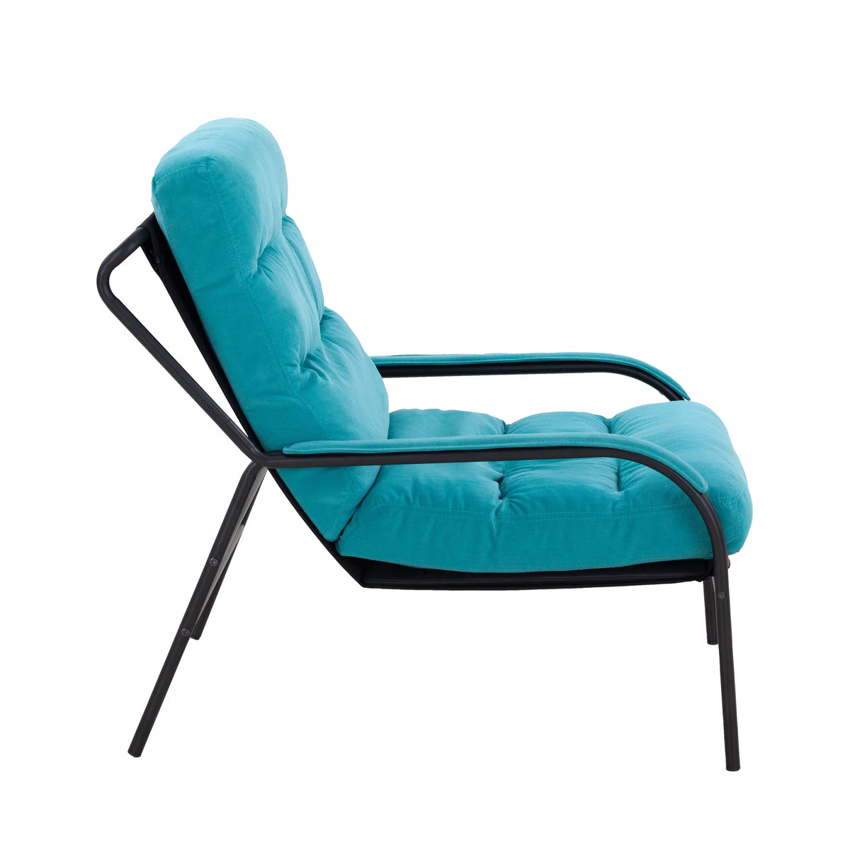 Turquoise Iron Arm Chair with Metal Legs R622