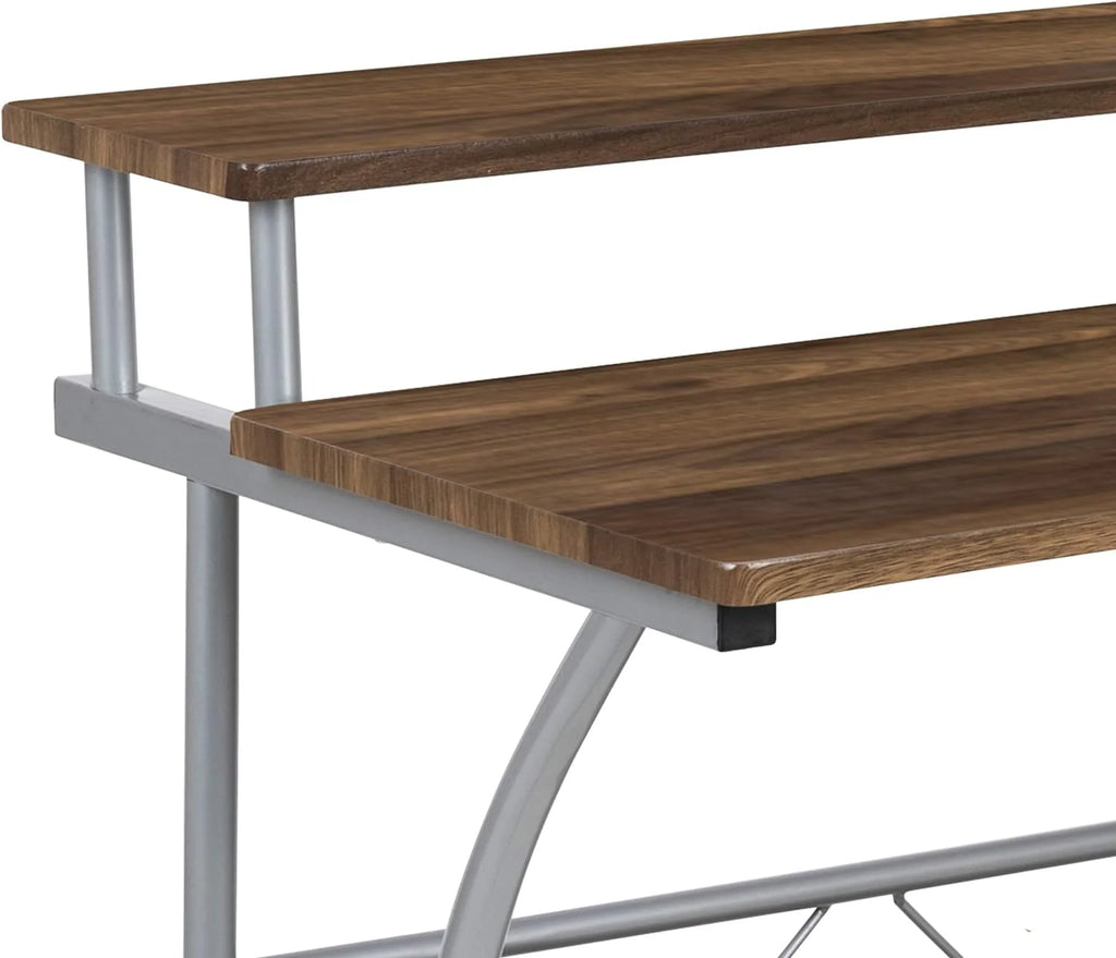 28 Inches Wide Computer Desk with Monitor Platform and Storage Shelf W3926