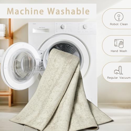 Washable 8x10 Area Rugs Non Slip Faux Wool D3157