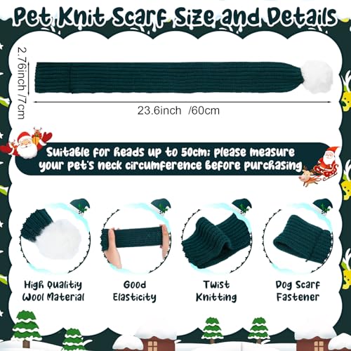 2 Set Pet Christmas Costumes Dog Knitted Scarf Reindeer Antlers Headband O888