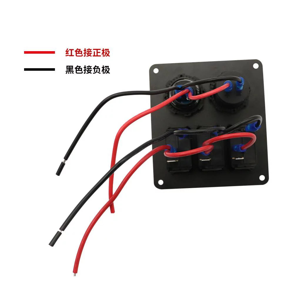 3 Gang Switch Panel with Digital Voltmeter X8871