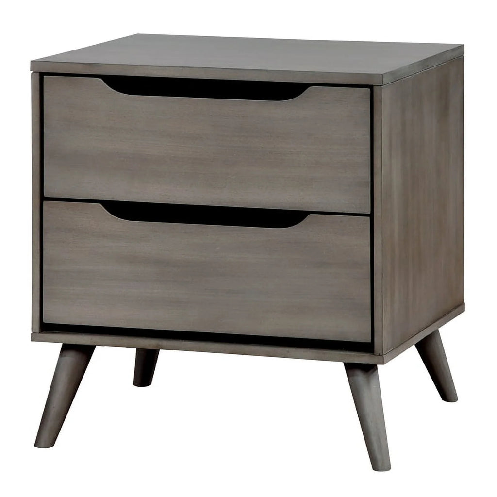 Gray Solid Wood Bedroom Set King + Nightstand I1260