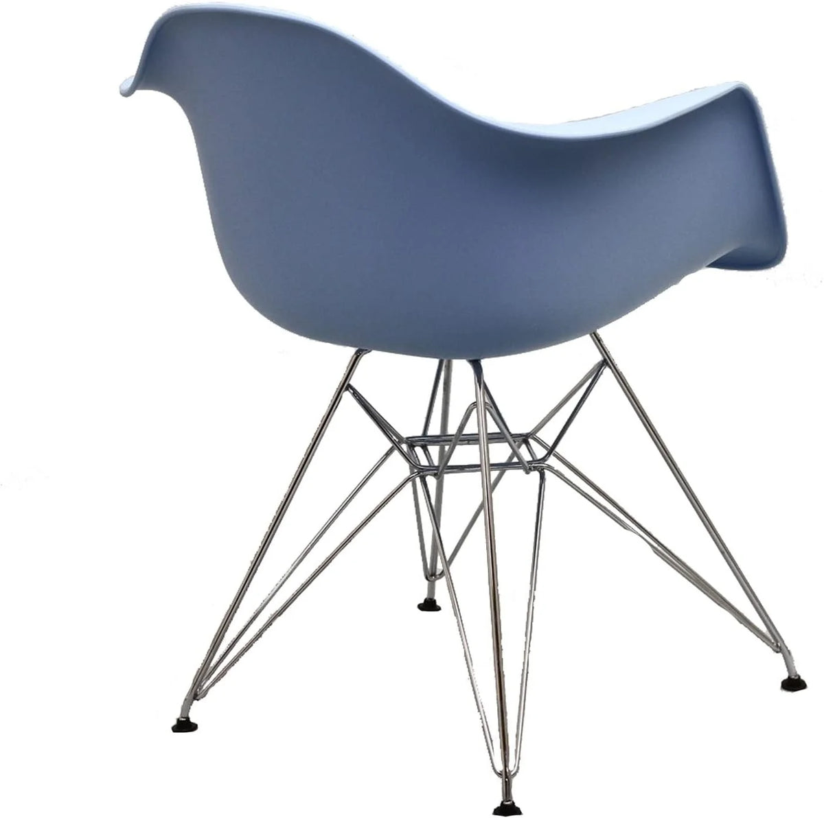 Blue Molded Plastic Dining Armchair with Steel Base N98021