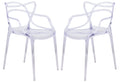 Clear Stackable Plastic Dining Armchair Set of 2 D996
