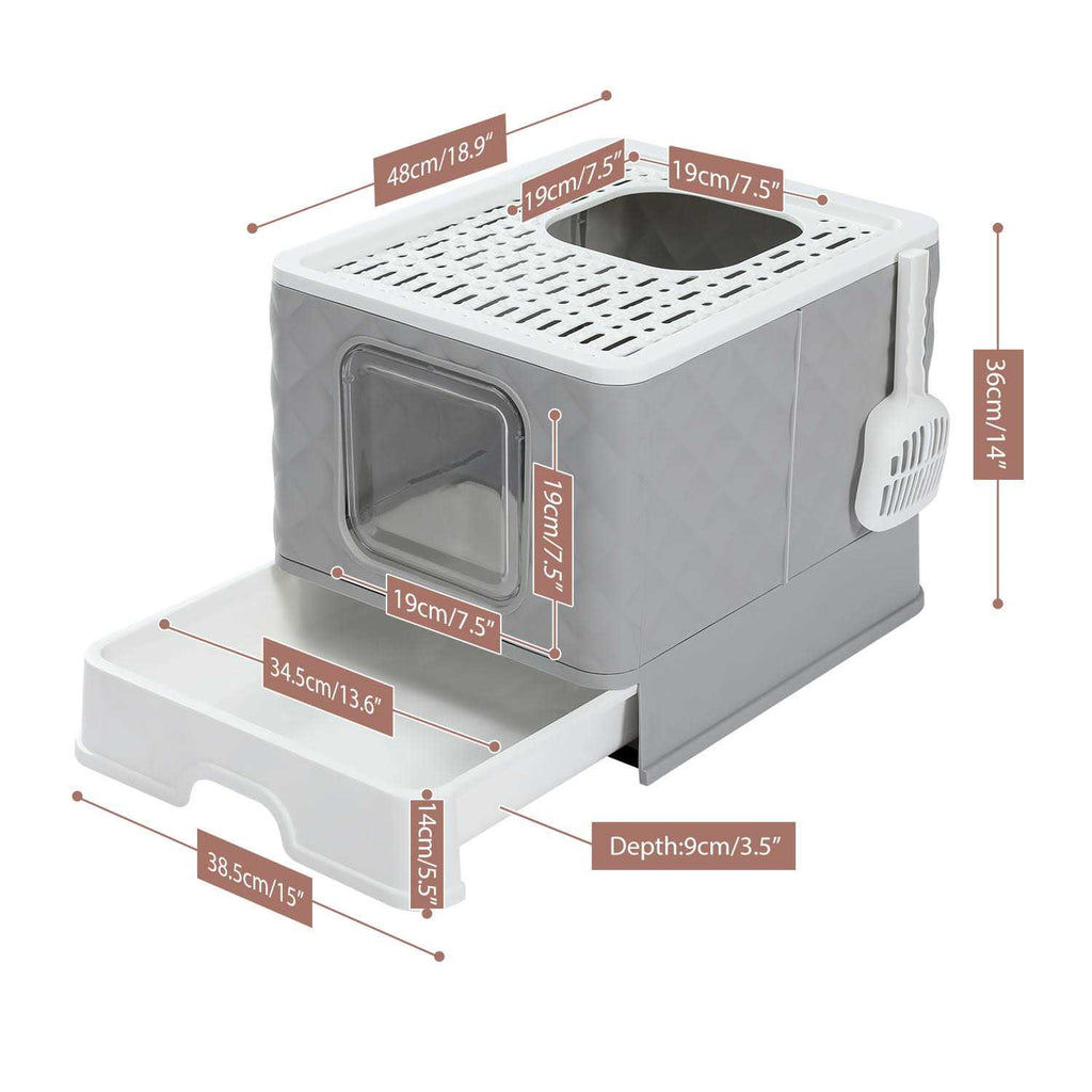 Enclosed 2 Ways Anti-splash Cat Litter Box K89199