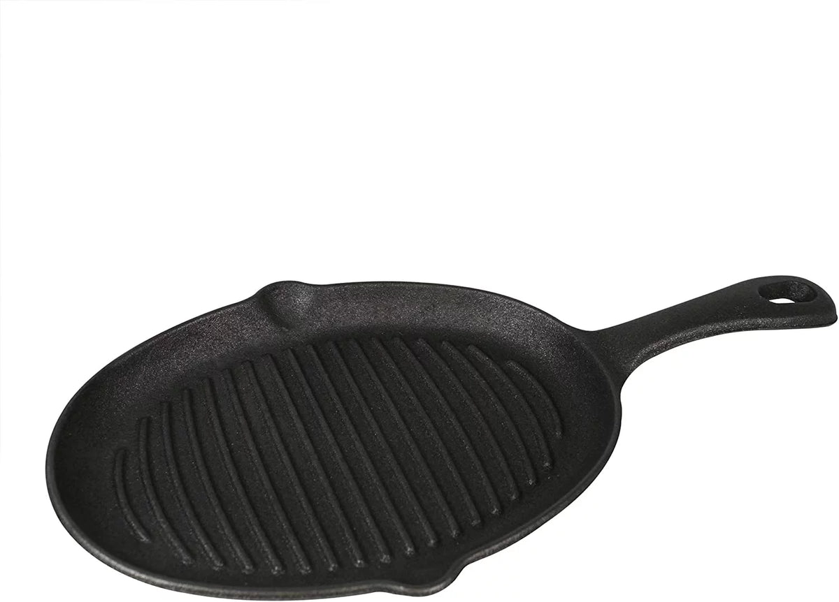 Cast Iron Skillet with Wooden Plate and Handle Cover P9387