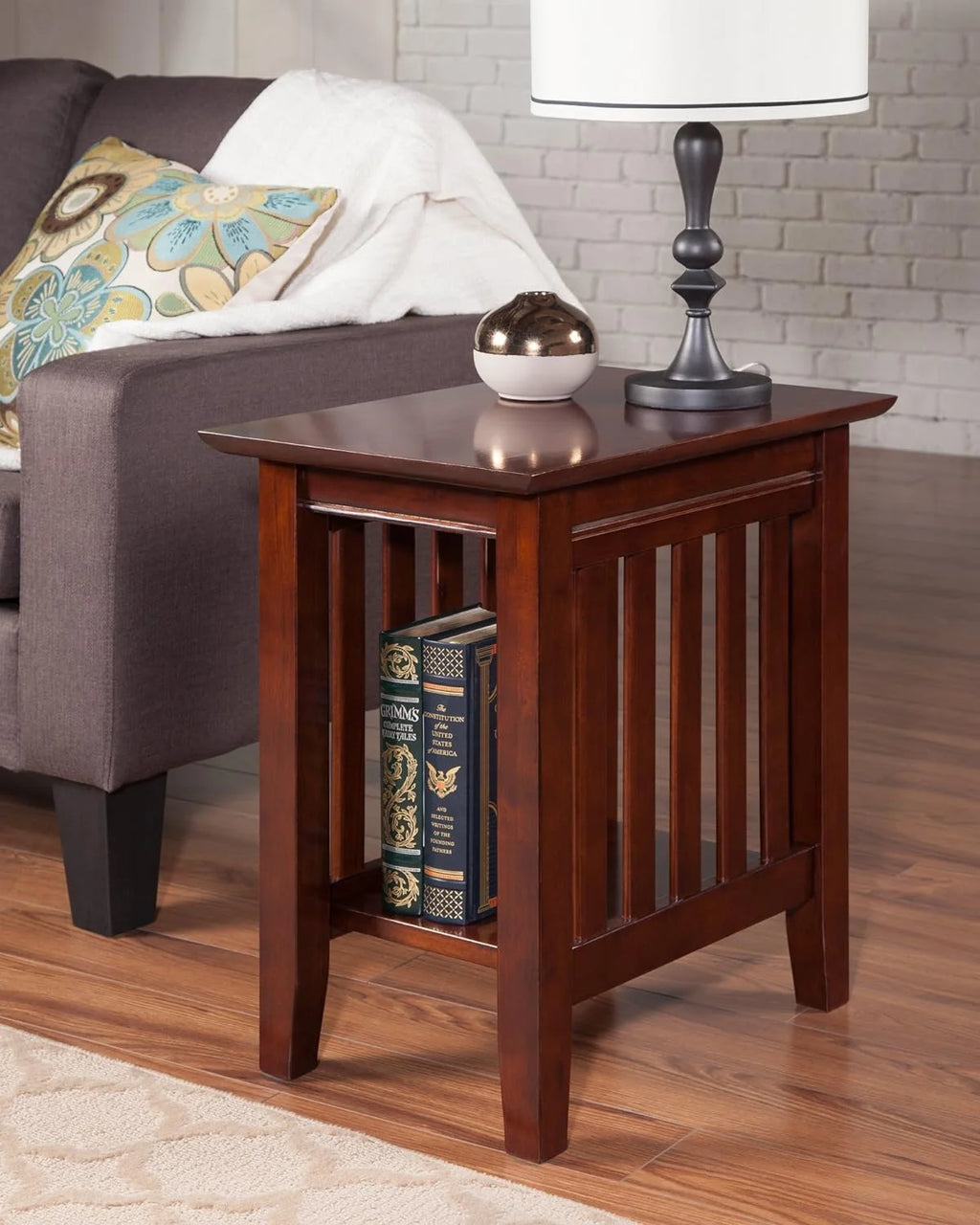 Walnut Chair Side Table W4848