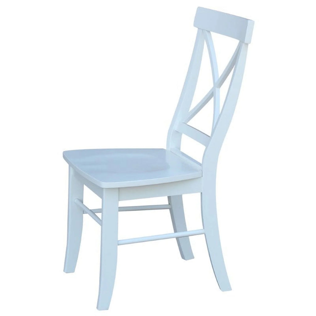 White Wooden X-Back Dining Chair Set of 2 O730037