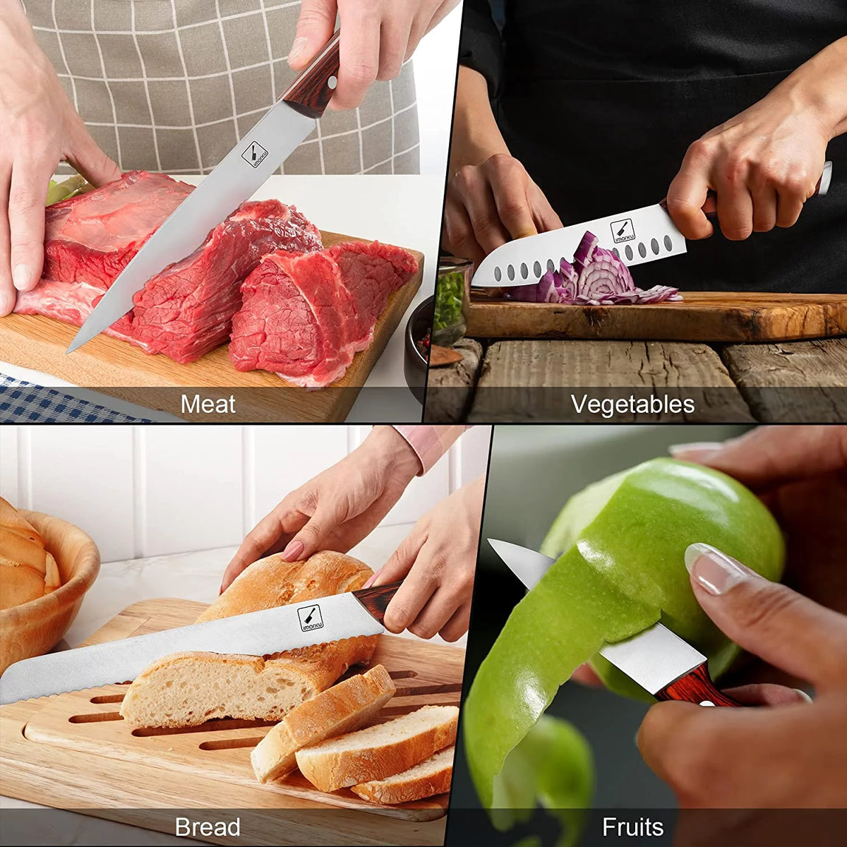 16-Piece Japanese Kitchen Knife Set with Block O830894