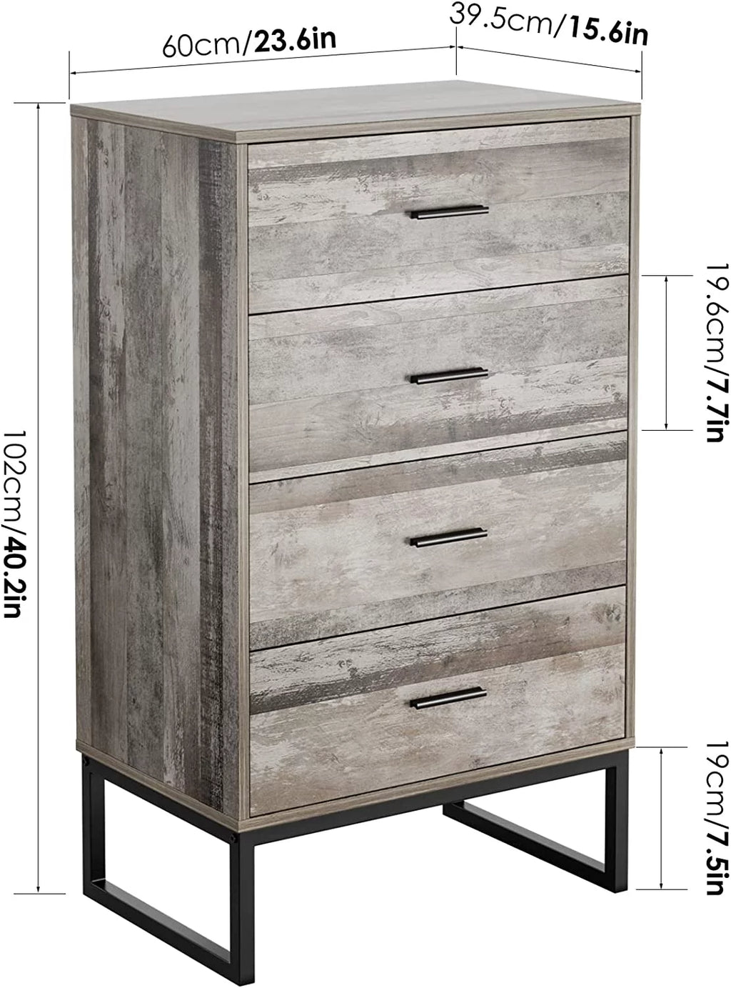 4 Drawer Wood Dresser K489