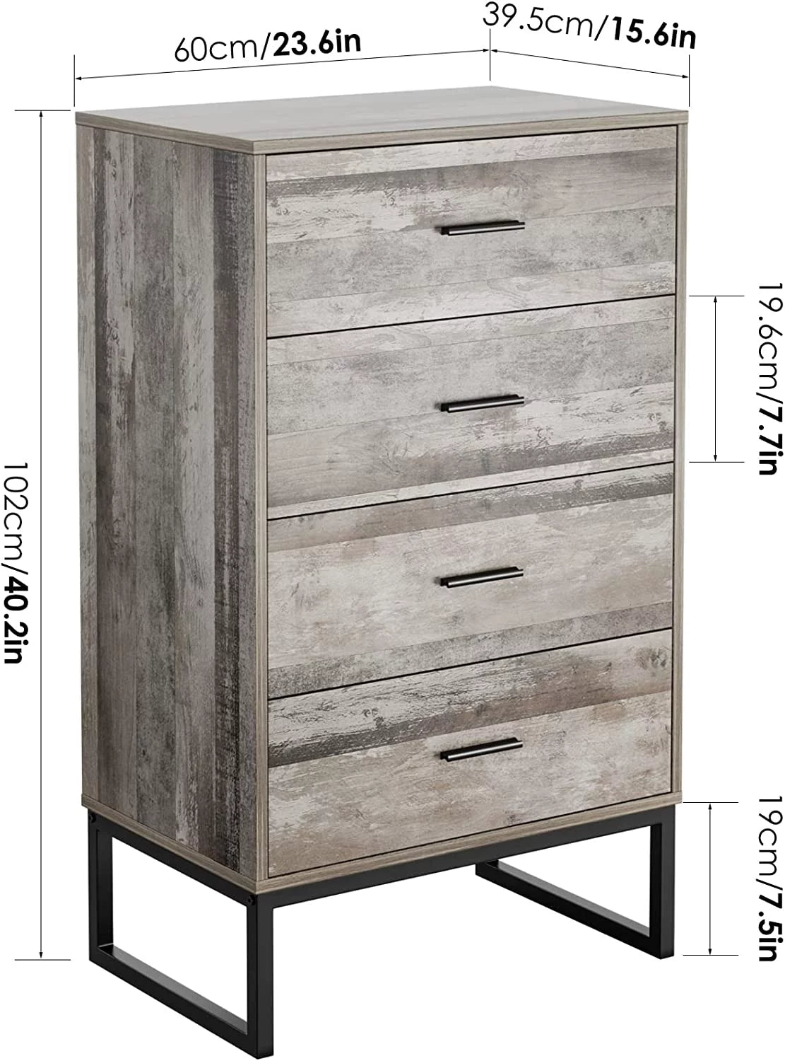 4 Drawer Wood Dresser K489