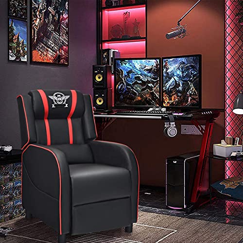 Adjustable Racing Style Massage Recliner Chair with Headrest & Lumbar Pillow W77260