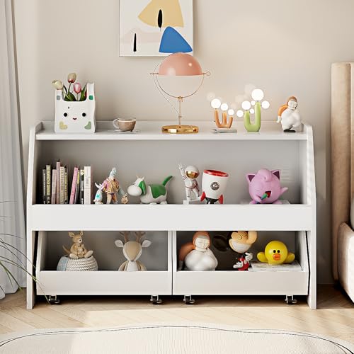 2 Tier Toy Storage Organizer with Movable Bins D703206