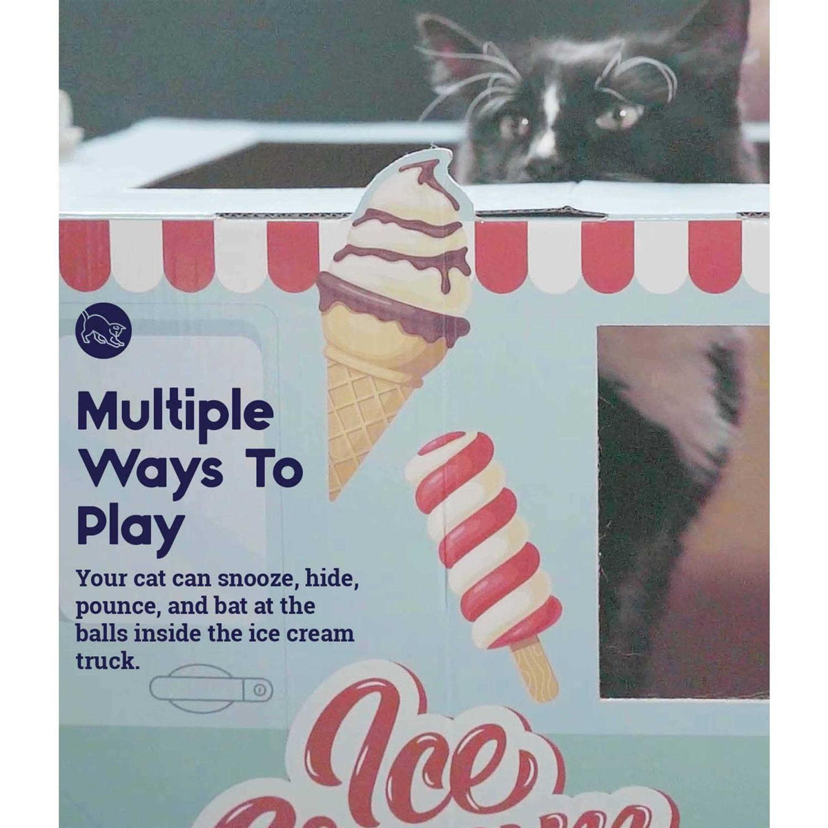 Cardboard Ice Cream Truck Cat Toy A692111