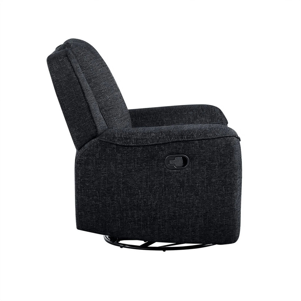 Ebony Chenille Upholstered Swivel Reclining Chair C997245