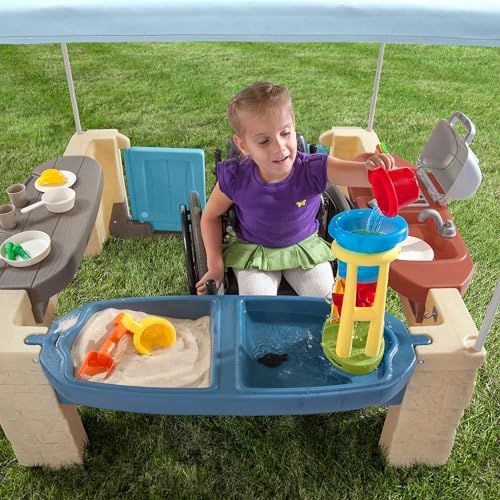 Shaded Outdoor Playhouse with Canopy Q743055
