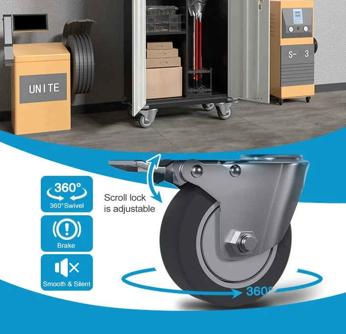 Metal Rolling Storage Cabinet with Hanging Rod S223